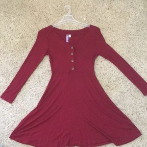 red button down dress